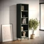 Garais grāmatu skapis MARIO, 500 x 1800 x 350 mm, moderns: pudeles zaļa