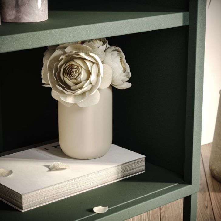 Garais grāmatu skapis MARIO, 500 x 1800 x 350 mm, moderns: pudeles zaļa