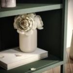 Garais grāmatu skapis MARIO, 500 x 1800 x 350 mm, moderns: pudeles zaļa