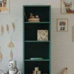 Garais grāmatu skapis MARIO, 500 x 1800 x 350 mm, moderns: jūras zaļa