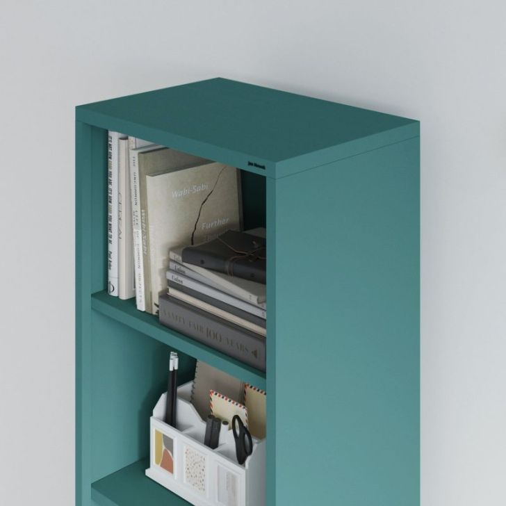 Garais grāmatu skapis MARIO, 500 x 1800 x 350 mm, moderns: jūras zaļa