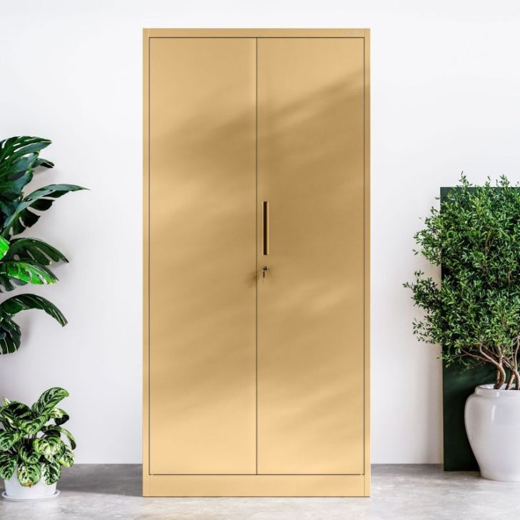 Aizslēgts biroja skapis JAN, 900 x 1850 x 400 mm, svaigs stils: smilškrāsa