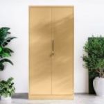 Aizslēgts biroja skapis JAN, 900 x 1850 x 400 mm, svaigs stils: smilškrāsa