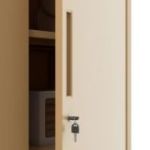 Aizslēgts biroja skapis JAN, 900 x 1850 x 400 mm, svaigs stils: smilškrāsa