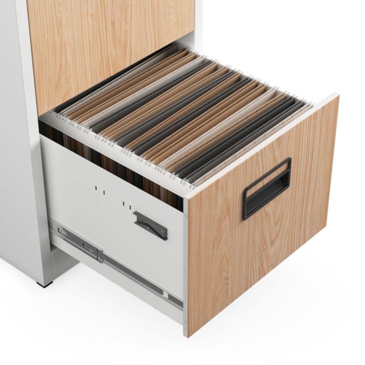 Metāla failu skapis SARA V5, 460 x 1630 x 620 mm, Eco Design: White/ Sonoma Oak