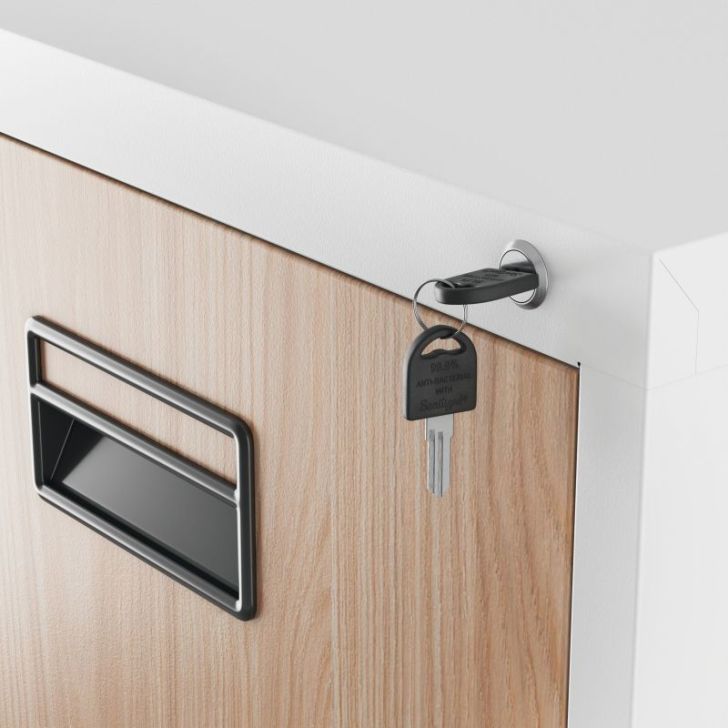 Metāla failu skapis SARA V5, 460 x 1630 x 620 mm, Eco Design: White/ Sonoma Oak