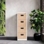 Metāla failu skapis SARA V4, 460 x 1320 x 620 mm, Eco Design: White/ Sonoma Oak