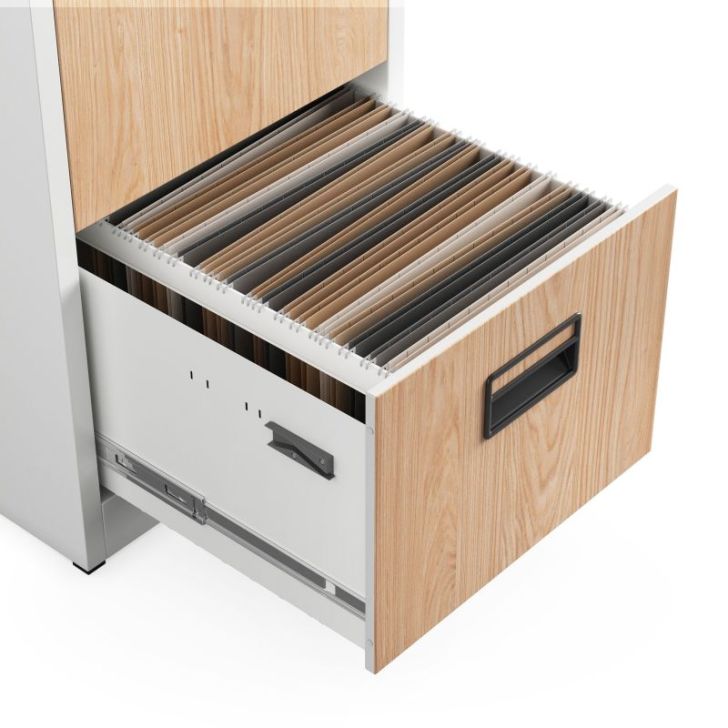 Metāla failu skapis SARA V4, 460 x 1320 x 620 mm, Eco Design: White/ Sonoma Oak