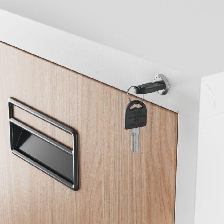 Metāla failu skapis SARA V4, 460 x 1320 x 620 mm, Eco Design: White/ Sonoma Oak