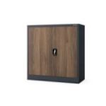 Metāla skapis ar durvīm BEATA, 900 x 930 x 400 mm, eko dizains: antracīts/ valrieksts