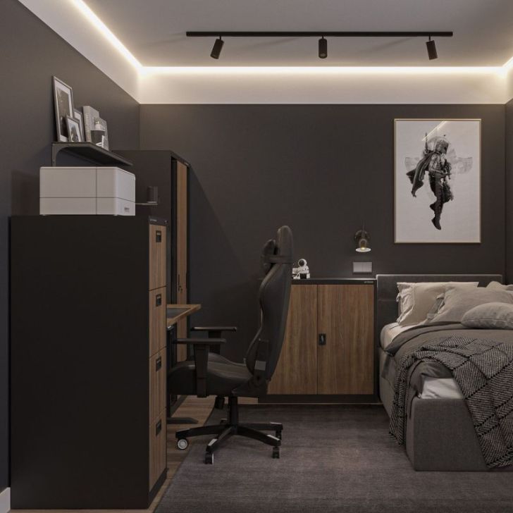 Metāla skapis ar durvīm BEATA, 900 x 930 x 400 mm, eko dizains: antracīts/ valrieksts