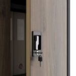 Metāla skapis ar durvīm BEATA, 900 x 930 x 400 mm, eko dizains: antracīts/ valrieksts