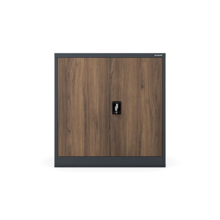 Metāla skapis ar durvīm BEATA, 900 x 930 x 400 mm, eko dizains: antracīts/ valrieksts