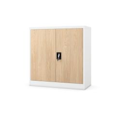 Metāla skapis ar durvīm BEATA, 900 x 930 x 400 mm, eko dizains: balts/ sonomas ozols