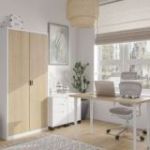 Metāla biroja skapis JAN H, 900 x 1950 x 400 mm, eko dizains: balts/ Sonomas ozols