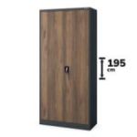 Metāla biroja skapis JAN H, 900 x 1950 x 400 mm, eko dizains: antracīts/ valrieksts