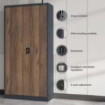 Metāla biroja skapis JAN, 900 x 1850 x 400 mm, eko dizains: antracīts/ valrieksts