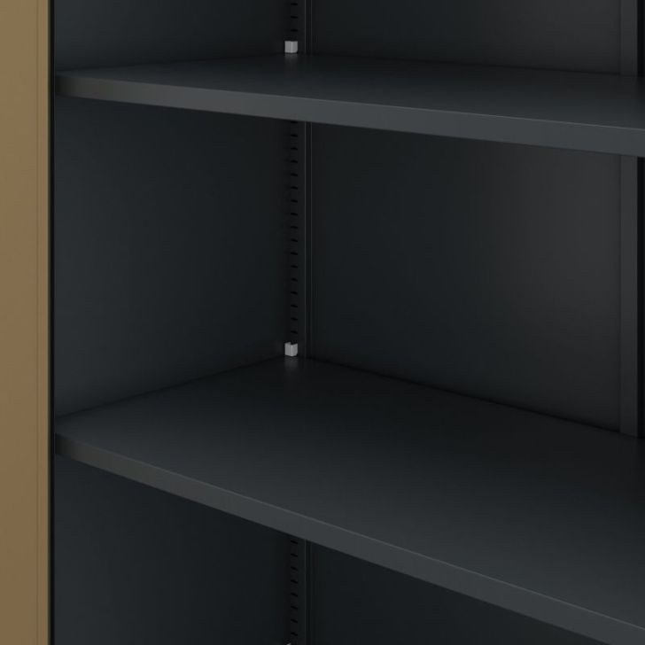 Metāla biroja skapis JAN, 900 x 1850 x 400 mm, eko dizains: antracīts/ valrieksts