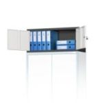 Biroja augšējais skapis EWA, 900 x 380 x 400 mm, antracīta baltais