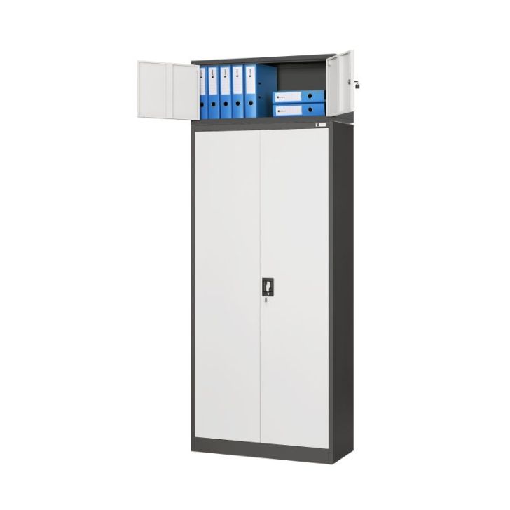 Biroja augšējais skapis EWA, 900 x 380 x 400 mm, antracīta baltais