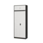 Biroja augšējais skapis EWA, 900 x 380 x 400 mm, antracīta baltais