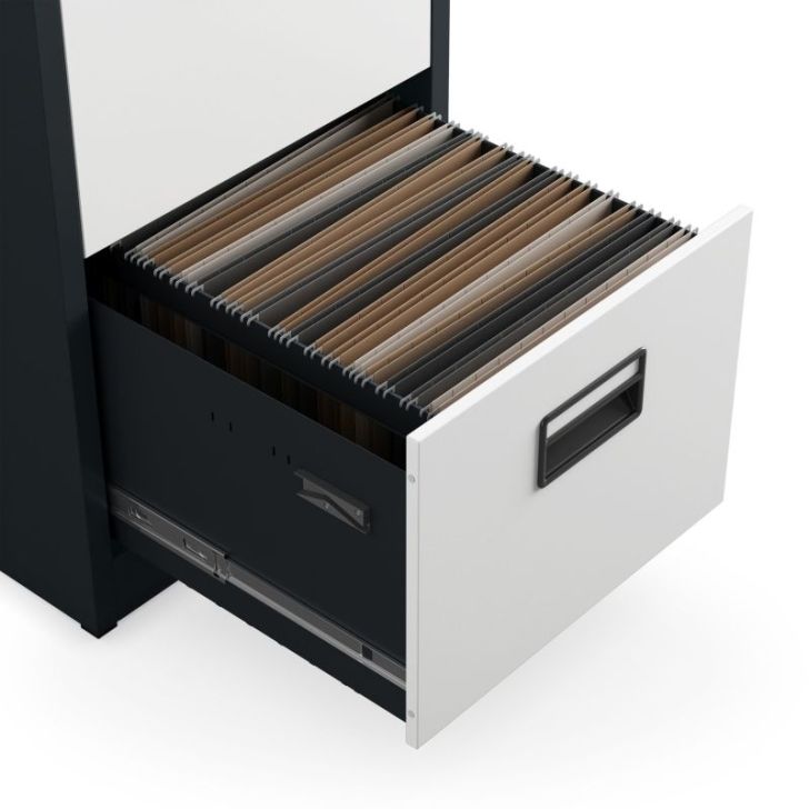 Metāla failu skapis SARA V5, 460 x 1630 x 620 mm, antracīta baltais