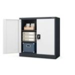 Metāla skapis ar durvīm BEATA, 900 x 930 x 400 mm, antracīta baltais