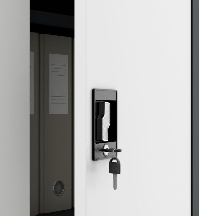 Metāla skapis ar durvīm BEATA, 900 x 930 x 400 mm, antracīta baltais