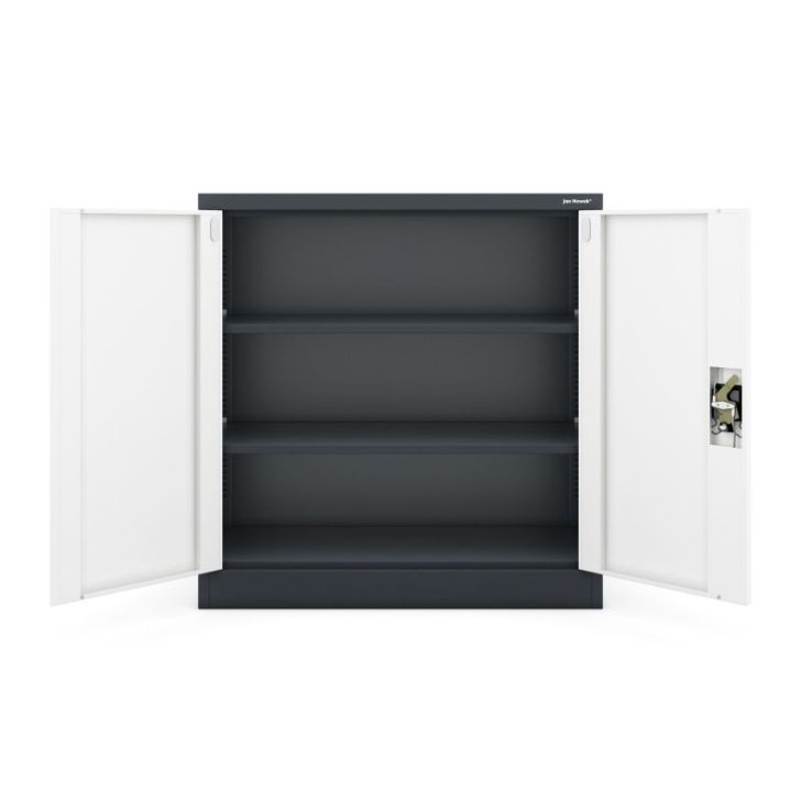 Metāla skapis ar durvīm BEATA, 900 x 930 x 400 mm, antracīta baltais