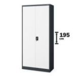 Metāla biroja failu skapis JAN H, 900 x 1950 x 400 mm, antracīta baltais