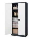 Metāla biroja failu skapis JAN H, 900 x 1950 x 400 mm, antracīta baltais