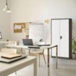 Metāla biroja failu skapis JAN H, 900 x 1950 x 400 mm, antracīta baltais