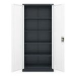 Metāla biroja failu skapis JAN H, 900 x 1950 x 400 mm, antracīta baltais