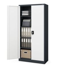 Metāla biroja failu skapis JAN, 900 x 1850 x 400 mm, antracīts-pelēks 2