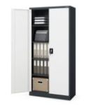 Metāla biroja failu skapis JAN, 900 x 1850 x 400 mm, antracīts-pelēks