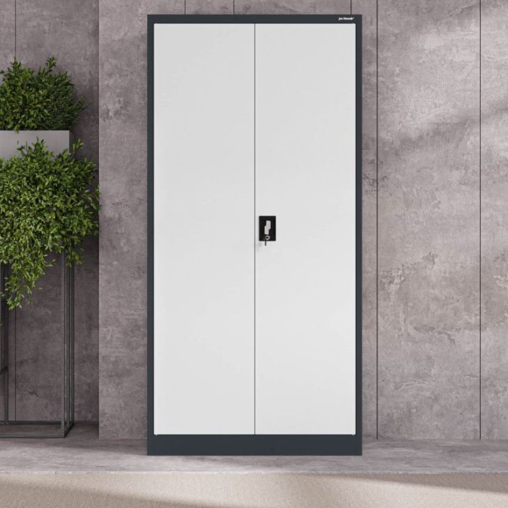 Metāla biroja failu skapis JAN, 900 x 1850 x 400 mm, antracīts-pelēks