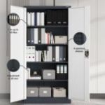 Metāla biroja failu skapis JAN, 900 x 1850 x 400 mm, antracīts-pelēks