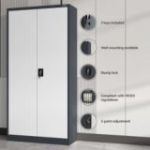 Metāla biroja failu skapis JAN, 900 x 1850 x 400 mm, antracīts-pelēks