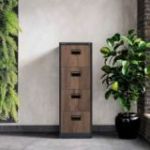 Metāla failu skapis SARA V4, 460 x 1320 x 620 mm, eko dizains: antracīts/ valrieksts