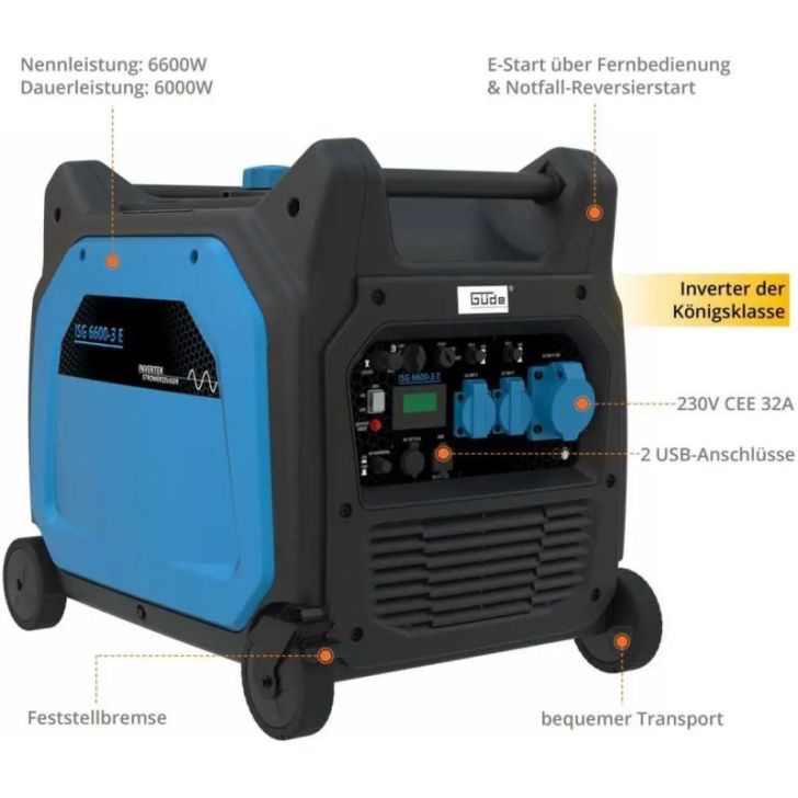 Invertora ģenerators Guede ISG 6600-3 E