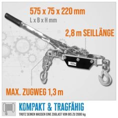 Rokas sviras trošu pacēlājs Guede HS 2000 2