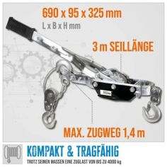 Rokas sviras trošu pacēlājs Guede HS 4000 2