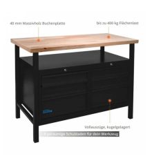 Darba galds Guede P 1200 SS Black Line, 1190 mm 2