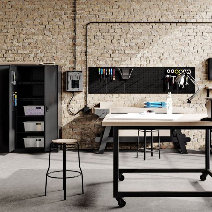 Instrumentu panelis PAULA, 1200 x 600 x 10 mm, All Black