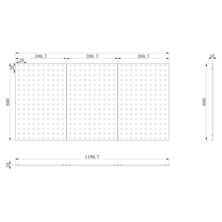Instrumentu panelis PAULA, 1200 x 600 x 10 mm, All Black