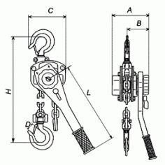 Chain winch 0.25T, hand lever 2