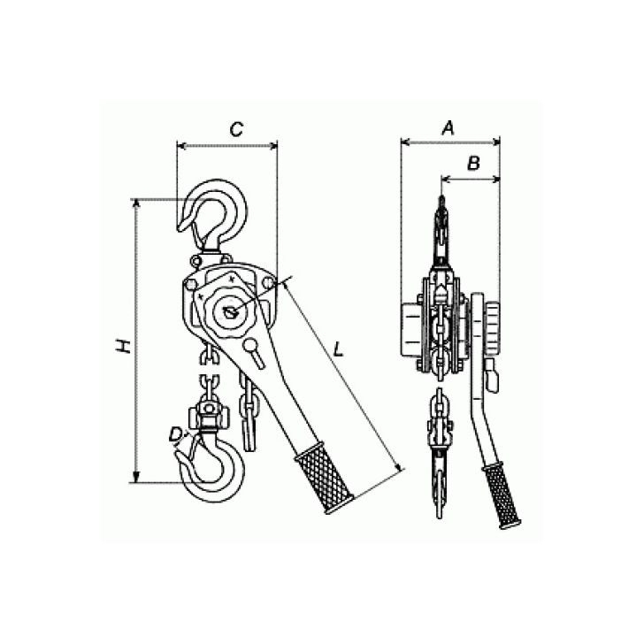 Цепная лебедка 0,25т, ручной рычаг