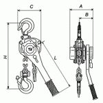 Chain winch 0.25T, hand lever