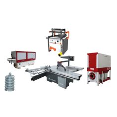 Paneļu zāģis Altendorf WA 8X, OPTIMAT ONE, pulēšanas iekārta, Maggi BS21 Prestige urbjmašīna, nosūcējs Optimat OT