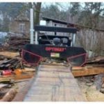 OPTIMAT Timberland TMC 660S elektriskais lentzāģis ar lentes aizsargu + Wood-Mizer BMST50 asinātājs un sadalītājs